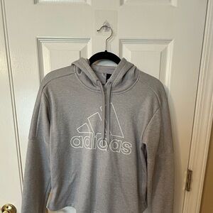 Adidas Climawarm Light Gray Cropped Hoodie - Size SMALL